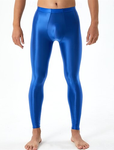  Broeken Leggings Glanzende afwerking Voor heren Glanzend Leerfetisj Natte look Effen Kleur Kostuum voor Nachtclub Prideparade Trots maand Halloween Carnaval Volwassenen