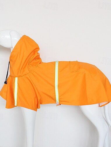  Hunderegenmantel, wasserdichter Regenponcho mit Kapuze, hochreflektierender Haustier-Regenjacke mit Leinenloch für kleine, mittelgroße und große Hunde