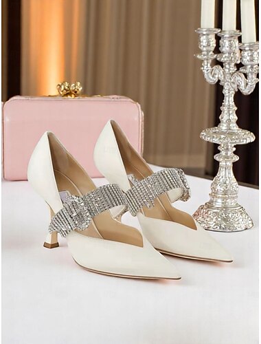  dames slingback pumps met strass en stilettohak - glamoureuze hoge hakken voor cocktailparty's