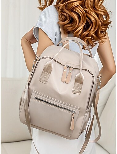  wasserdichter Damen-Rucksack aus Nylon mit verstellbarem Schultergurt, kann quer über den Körper oder auf einer Schulter getragen werden und hat mehrere Taschen – ein leichter und lässiger Stil für Studenten, Pendler und Reisende