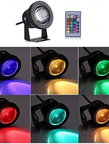  Luces sumergibles para exteriores, 10w, luces subacuáticas, impermeables, decorativas, 1/2 Uds., jarrón para acuario, piscina, patio, jardín, 12v, 1 cuentas led