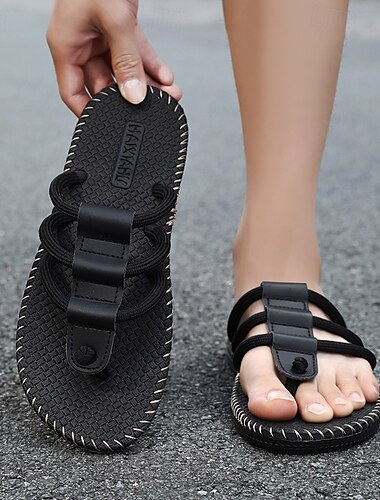 Lässige gewebte Herrensandalen mit verstellbaren Riemen, bequem und atmungsaktiv, perfekt für Sommerausflüge und Strandbekleidung