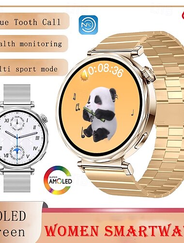  S6mini smartwatch 1,32" AMOLED damski tracker fitness z połączeniami Bluetooth, monitorem snu, odblokowywaniem NFC, przypomnieniem o okresie, trybami sportowymi, wodoodpornością IP67, kompatybilny z systemem Android i iOS