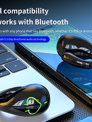  Auricolari Wireless AX11 TWS Con Clip per Orecchio – Cuffie Bluetooth 5.3 per Sport Gioco Chiamate in Vivavoce Uso Mobile e Viaggi per iOS Android