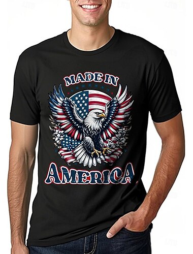  Independence Day 4 juli Amerikaanse Vlag T-Shirt Manga Back To School Amerikaanse Vlag Grafisch Voor Voor heren Volwassenen Maskerade 4 juli Heet stempelen Festival