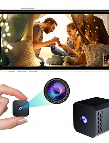  mini wifi-sikkerhetskamera, lite 1080p trådløst hjemmeovervåkingskamera med telefonapp, bærbart mikro-barnepikekamera for baby- og kjæledyrovervåking, bevegelsesdeteksjon &nattsyn, innendørs, svart