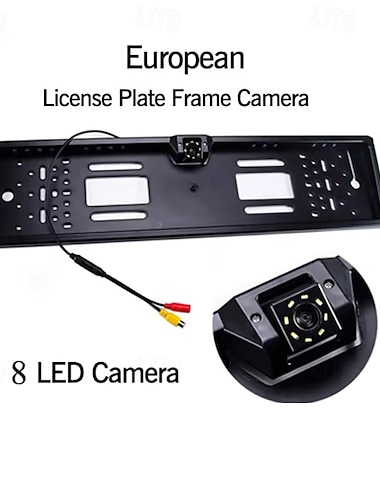  EU kentekenplaat achteruitrijcamera met 8 leds nachtzicht – waterdichte achteruitrijcamera voor auto