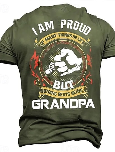  Homens Vovô Gíria engraçada Camiseta Manga Curta Camiseta Impressão 3D Gola Redonda Camisa Moda Diário Básico Rua Casual Diário Preto Azul Verde Verão Primavera Todas as Estações Roupa S M L XL XXL
