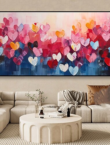  Mintura handgemaakte abstracte hartkaart pers olieverfschilderijen op canvas wanddecoratie moderne foto voor huisdecoratie opgerold frameloos ongespannen schilderij