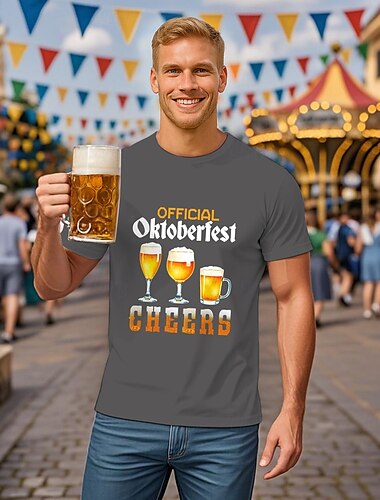  Oktoberfest Cerveza T-Shirt bávaro Munich Alemán Gráfico Para Hombre Adulto Carnaval Cerveza Oktoberfest Estampado en caliente Fiesta