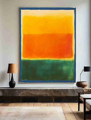  Pintura al óleo abstracta hecha a mano, pintada a mano, para pared, moderna, abstracta, amarilla y verde, lienzo, decoración del hogar, lienzo enrollado.