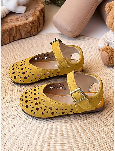  Rosafarbene Mary-Jane-Ballerinas mit Cut-outs und Schnalle für Mädchen – elegante Abendschuhe für den Schulanfang für Kleinkinder und kleine Mädchen