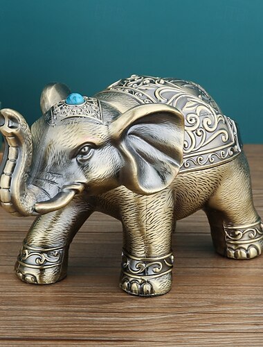  Cendrier vintage avec couvercle, cendrier coupe-vent en forme d'éléphant pour la maison ou le bureau, cendrier décoratif rétro européen anti-mouches