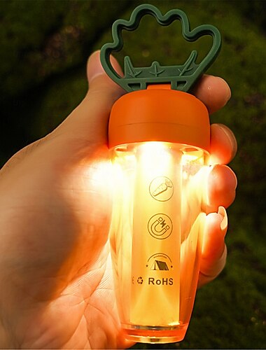  Outdoor-Camping-Leuchten Karotte dreifarbig einstellbar Rettich geformte Atmosphäre Lampe Zeltlampe Outdoor-Camping-Beleuchtung lange Ausdauer Ladelampe Campinglampe USB-Aufladung 1pc