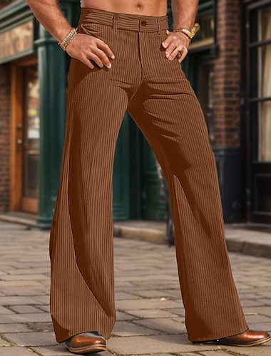  Retro vintage Jaren '70 Groovy Bell Bottom broek Uitlopende broek Hippie Schijf Medium taille Corduroy Voor heren Halloween Carnaval Casual / Dagelijks muziekfestival Retro themafeest Volwassenen