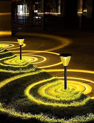  Lumini solare cu LED-uri pentru alee cu 2 LED-uri IP65, impermeabile pentru exterior, cu pornire/oprire automată, iluminat peisagistic alimentat, cu un singur comutator, lumină caldă/colorată,