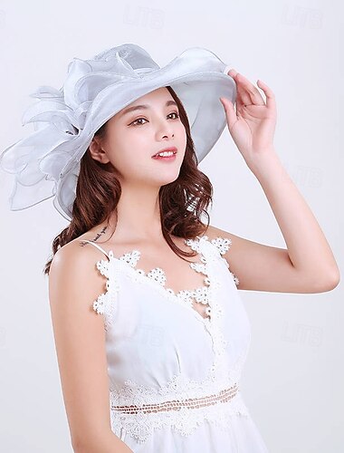  Kentucky Church Derby Hut für Frauen, Organza, breite Krempe, Sonnenhut für Damen, Kleid, Teeparty, Hochzeit