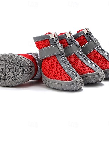  Hundeschuhe für große, kleine und mittelgroße Hunde – atmungsaktive Hundestiefel für den Sommer, Pfotenschutz für heiße Straßenbeläge, für Spaziergänge im Freien im Winter und Schnee, rutschfeste