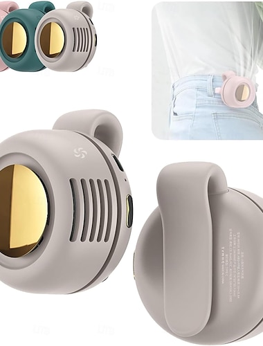  Draagbare stille mini-bladloze elektrische ventilator met clip, mini-ventilator met clip, verstelbare 3-snelheden hangende tailleventilatoren, voor buiten & reis  &kantoor, reistoegang