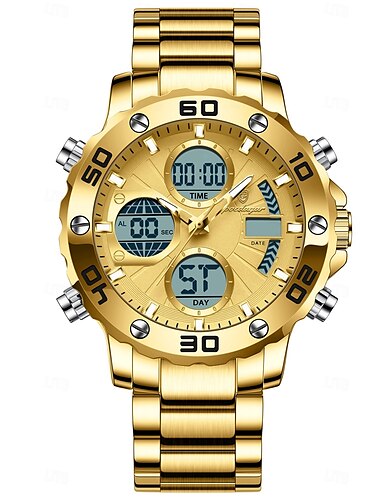  Sport Armbanduhr für Mann LED Alarm Dual Time Display Digital Quarz Herrenuhr elektronische wasserdichte Herrenuhren