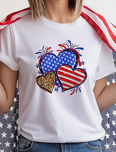  День независимости 4 июля Флаг США Как у футболки Манга Снова в школу! Флаг США Графический Назначение Жен. Взрослые Маскарад 4 июля Горячего тиснения фестиваль