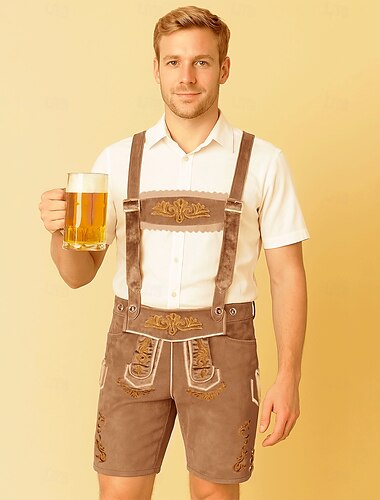  Passendes Oktoberfest Kostüm - Dirndl für Frauen oder Lederhosen für Männer bayerisches Bierkleid im alpinen deutschen Stil perfekt für Bierfest Party Halloween Themenparty – Separat für Ihn  Sie