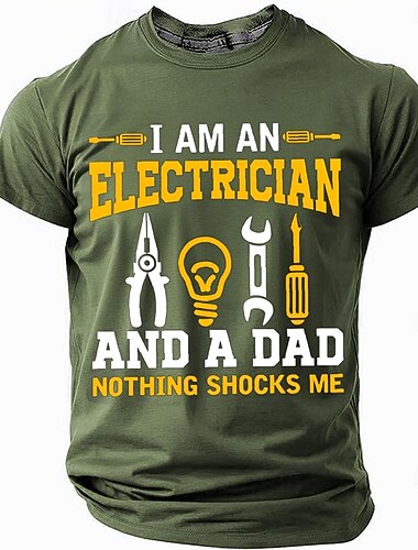  Herre Elektriker Far T-Shirt - Sjov "Intet Chokerer Mig" Punny Kort Ærme Grafik Tee