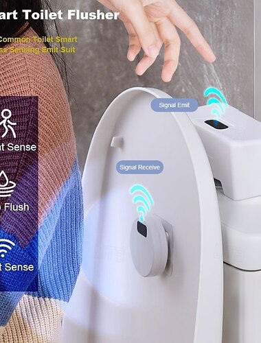  Dispositivo de sensor de descarga de inodoro inteligente, sistema de descarga de inducción automático sin contacto para kit de actualización de tanque de agua de baño