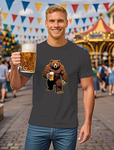  Oktoberfest Urso Cerveja Japonesa/Curta Bávaro Munique Alemão Arte Gráfica Para Homens Adulto Carnaval Cerveja Oktoberfest Hot Stamping Festa
