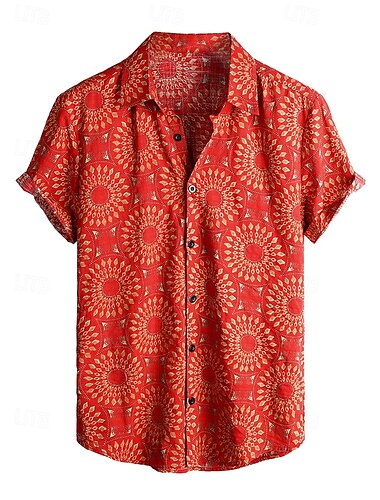  Retro Cikánský 70. léta Tričko Havajské košile Hippie Etno Geleneksel Africký Vzor Pánské předvečer Všech svatých Karneval hudební festival Plážová dovolená Retro tematická párty Dospělé Tričko