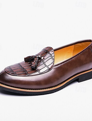  Mocassins en similicuir blanc pour homme avec motif crocodile – style décontracté et élégant pour les dîners et les soirées