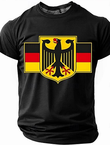  Homme Allemagne T-shirt Manche Courte T-shirt Impression 3D Col ras du cou Chemise Mode Quotidien Basique Rue Occasionnel Quotidien Noir Rouge Vert Été Printemps Vêtement Tenue S M L XL XXL XXXL