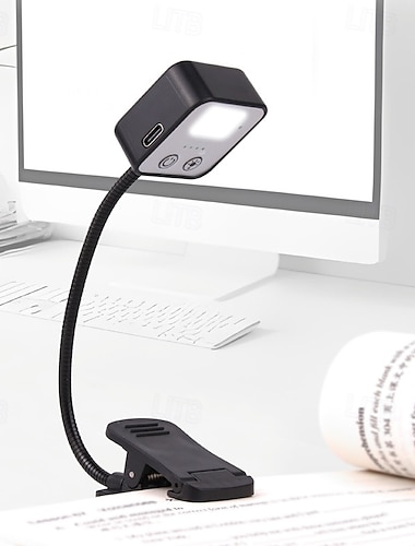  Luces de lectura recargables para leer por la noche en la cama, 6 luces de lectura LED &Función de memoria, 3 temperaturas de color, 5 niveles de brillo, lámparas ligeras con clip para amantes de los