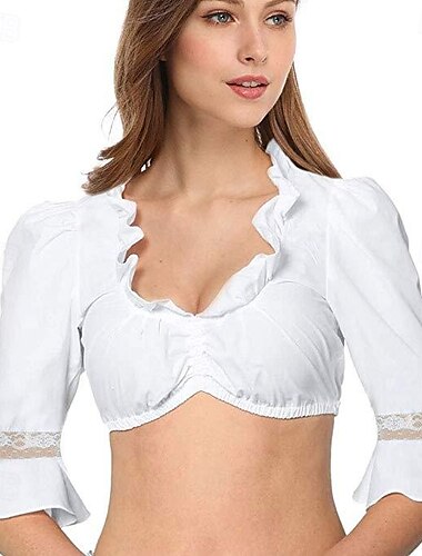  Oktoberfest bier Kostuum Dirndl-blouse hulp in de huishouding Bavarian München Weiden Dames Carnaval Bierfestival Doek in traditionele stijl