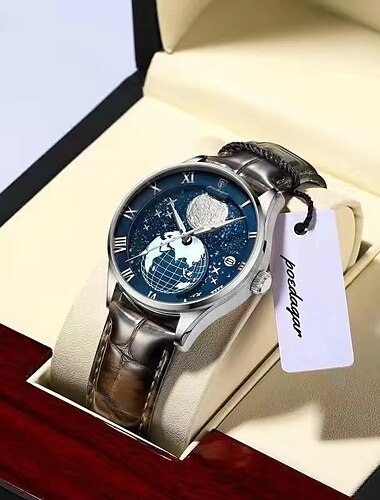  Herrenuhr Mode Luxus Sport Herren Armbanduhr wasserdicht leuchtend Leder Datum Quarzuhren