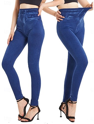  Leggings de femme Pantalons Impression 3D Vacances Vintage Streetwear Longueur Complète Taille Haute Impression Graphique Confortable Doux Élastique Extérieur Rue Bleu Été Fitté Slim