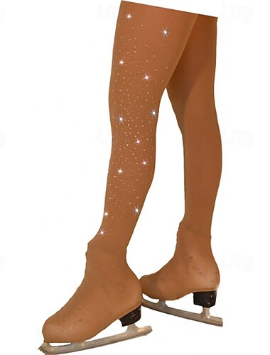  Über die Stiefel Eiskunstlaufstrumpfhosen Damen Eislaufen Strumpfhosen Hautfarbene Halbschuhe ohne Samt Hautfarbene Fullcover-Schuhe ohne Samt Hautfarbene Vollüberzugschuhe aus Samt Hohe Elastizität
