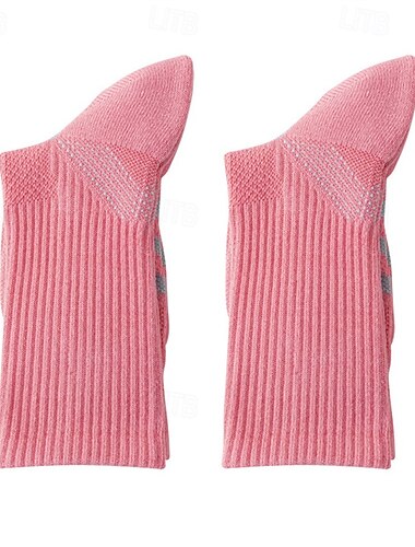  Sportsocken Tennissocken 1 Paar Damen Socken Stoßdämpfung Atmungsaktiv Basketball Laufen Joggen Pickleball Sport Farbblock Baumwolle Schwarz Weiß Rosa