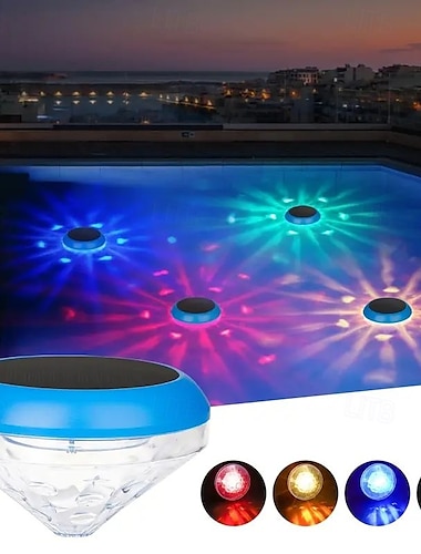  1/2 piezas de luces subacuáticas, luz solar para piscina, luz LED flotante IP67, resistente al agua, para depósito, discoteca, piscina, spa, decoración de jardín