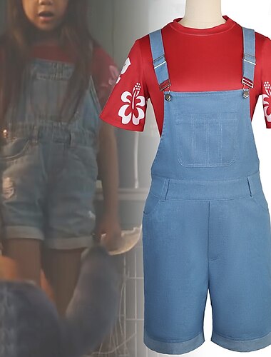  das blaue Monster Lilo Cosplay Kostüm Cosplay Film Cosplay for Damen Mädchen Kinder Erwachsene Halloween Karneval Party