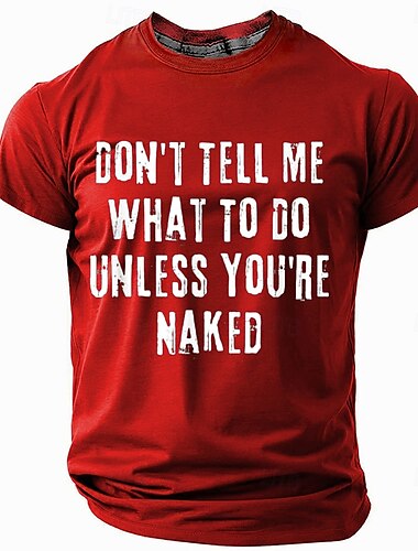  男性用 面白いスラング Tシャツ 半袖 Tシャツ 3Dプリント クルーネック シャツ ファッション 日常 ベーシック ストリート カジュアル 日常 ブラック ルビーレッド ブルー 夏 春 オールシーズン 衣類 S M L XL XXL XXXL