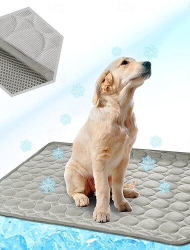  Hundekühlmatte – sofort kühlendes Haustierbett für Hunde &Katzen ungiftig &maschinenwaschbare Kühlmatte mit rutschfester Unterseite für den Innenbereich &Reisenutzung