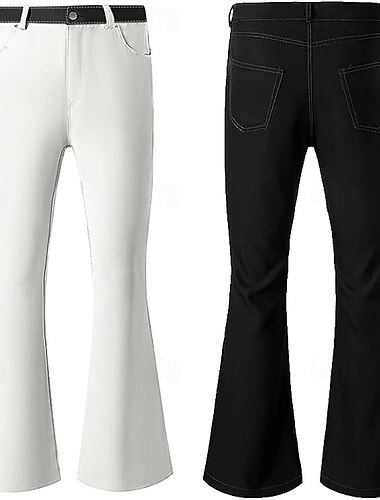  Rétro Vintage Années 1970 Groovy Pantalons à pattes d'éléphant Pantalon évasé Hippie Disco Taille Normale Bloc de Couleur Homme Halloween Carnaval Festival de Musique Soirée à thème rétro Adulte