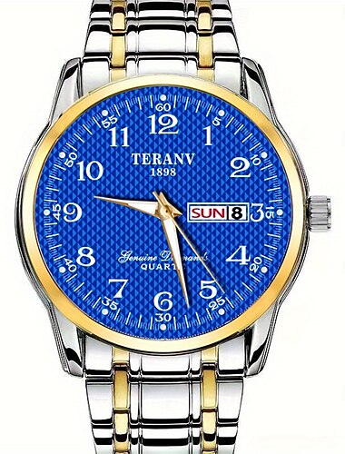  Modische Herren-Quarzuhr mit Stahlarmband und schlichtem Design, rundem Zifferblatt, Doppelkalender, IPX7, wasserdicht, Nachtlicht, Business-Uhr