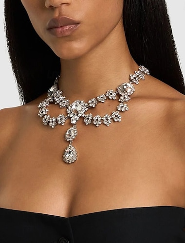  Collier ras du cou Strass Femmes Mode Luxe Franges Superposé Mariage irrégulier Colliers Tendance Pour Mariage Soirée Cadeau