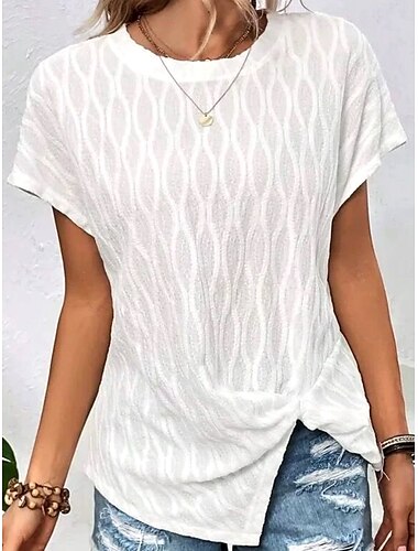  Dames T-shirt Bloemig Grafisch Geometrisch Vintage Stijlvol Klassiek Korte mouw Lange mouw Strakke ronde hals Ronde hals Normale tops Dagelijks Afdrukken Grasgroen Wit Licht Bruin Paars Licht Blauw
