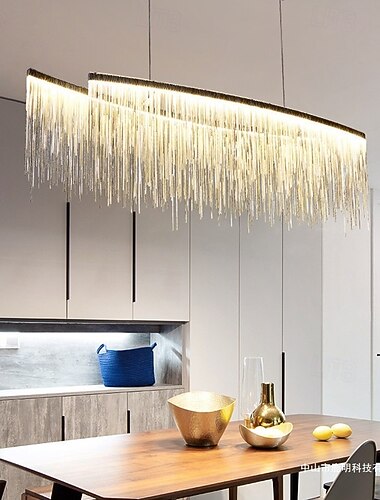  Lustre multi-abat-jour 85 cm avec ampoule incluse, suspension dorée, îlot en métal, bronze huilé chic &feu d'artifice de luxe moderne 110-120v 220-240v