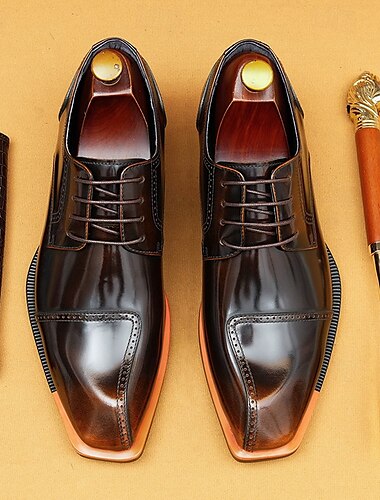  Zweifarbige braune Oxford-Schuhe für Herren mit Wildleder- und Lederkombination – stilvolles Schuhwerk für Ballsäle, formelle Abendessen und elegante Abende