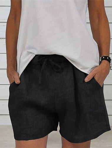  Mujer Pantalón corto Pantalones cortos de playa Pantalones palazzo Moda Ropa de calle Confort Corto Alta cintura Plano Cintura elástica Confortable Al Aire Libre Cómodo Calle Ropa Cotidiana Noche