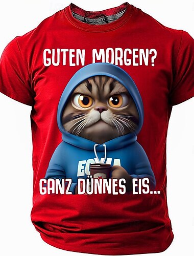  Herren Lustig Deutsch T Shirt Kurzarm T-Shirt 3D-Druck Rundhalsausschnitt Hemd Mode Täglich Basic Straße Lässig Täglich Schwarz Rote Grün Sommer Frühling Ganzjahres Bekleidung S M L XL XXL XXXL